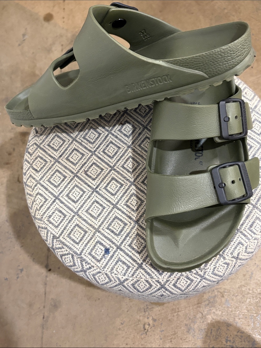 Birkenstock Arizona EVA Khaki Olive Green Sandals Womens EU 37 US 6 6.5